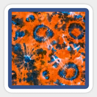 Orange and Blue Psychedelic Tie-Dye Sticker